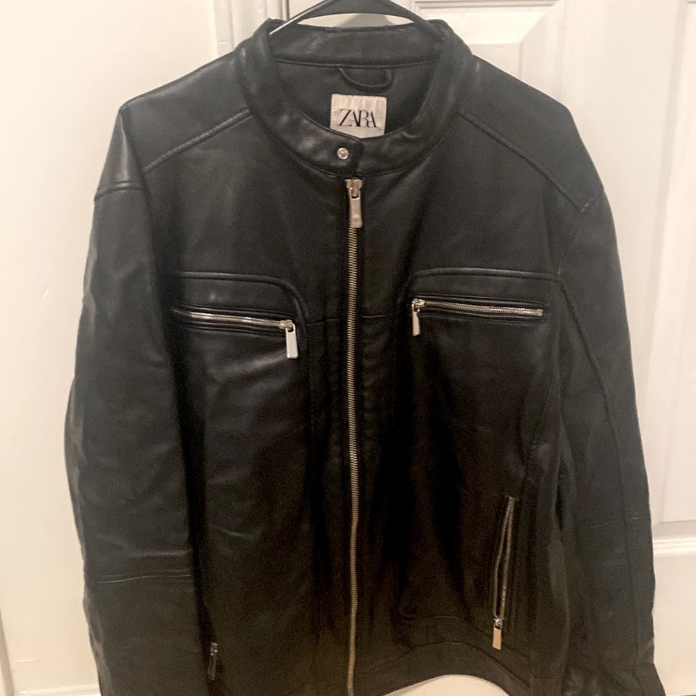 Zara means vegan leather jacket